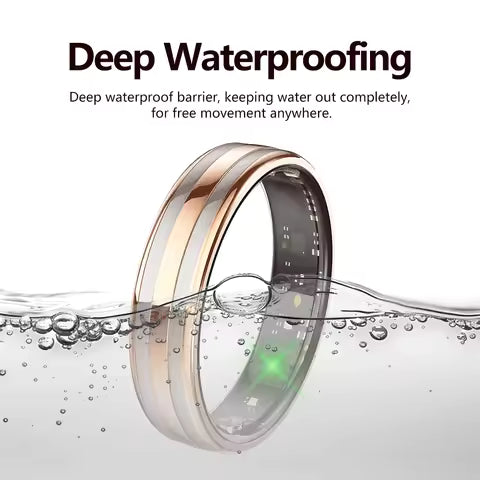 Uhoofit R10 Smart Ring with Charging Dock Men Women Health Sleep Heart Rate Monitoring IP68 & 5ATM Waterproof Multi-sport Mode
